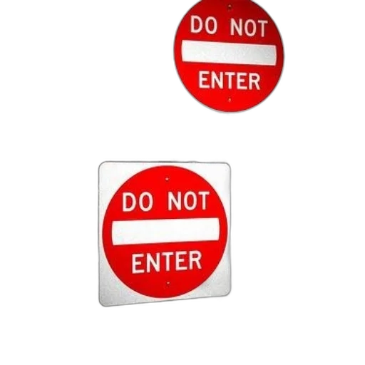 3d render, two, not, enter, signs, stand, prominently, foreground transparent PNG cut-out