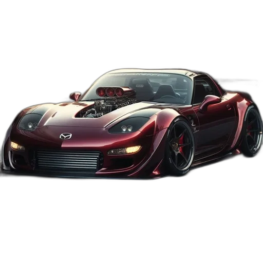 car, 3d render, photorealistic, concept art, sleek, modified, red, sports transparent PNG cut-out