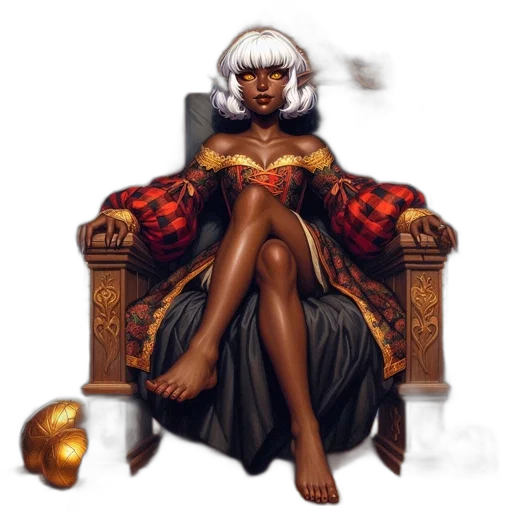crown, dress, fantasy art, concept art, pixel art, comic book art, golden, dark transparent PNG cut-out