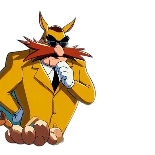 staff, animal, jacket, hat, concept art, cartoon, anime, two transparent PNG cut-out