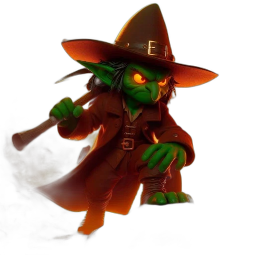 staff, concept art, fantasy art, pixel art, 3d render, green, eerie, green-skinned transparent PNG cut-out