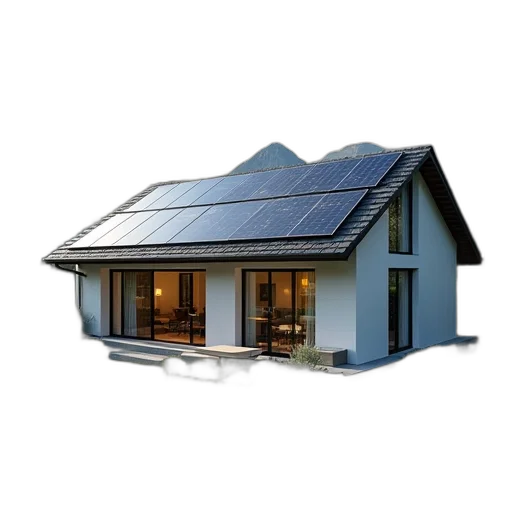 building, 3d render, photorealistic, concept art, residential, solar, power, installation transparent PNG cut-out