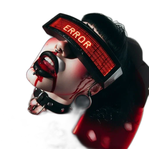 mask, hat, face, robot, cyberpunk, 3d render, photorealistic, individual transparent PNG cut-out