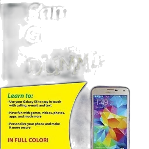 samsung, galaxy, dummies, book, cover, featuring, smartphone, yellow transparent PNG cut-out