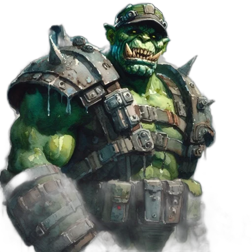 concept art, fantasy art, photorealistic, comic book art, green, large, green-skinned, creature transparent PNG cut-out