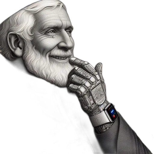 face, staff, photorealistic, pencil sketch, fantasy art, concept art, elderly, figure transparent PNG cut-out
