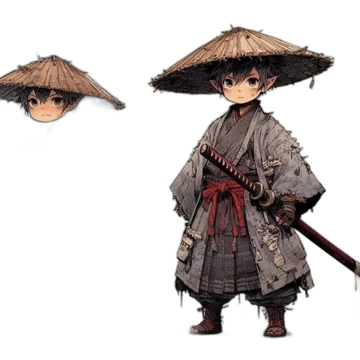 umbrella, staff, weapon, hat, concept art, fantasy art, anime, 3d render transparent PNG cut-out