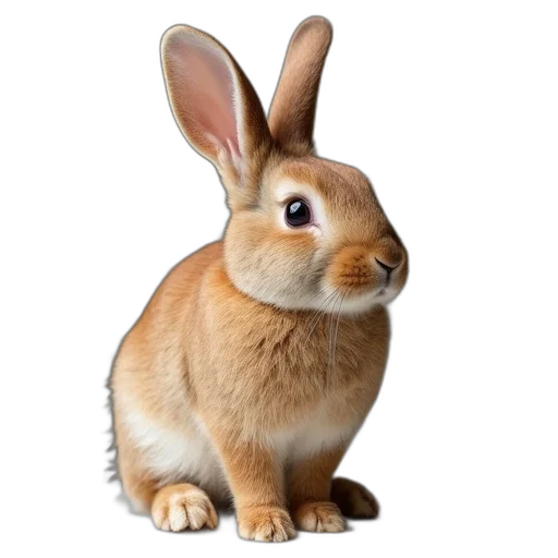 animal, creature, food, face, photorealistic, 3d render, brown, rabbit transparent PNG cut-out