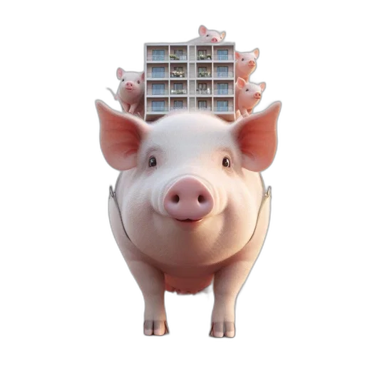 building, 3d render, photorealistic, concept art, whimsical, illustration, features, giant transparent PNG cut-out