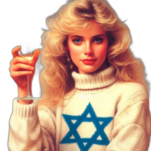 jewelry, vaporwave, photorealistic, pixel art, woman, long, wavy, blond transparent PNG cut-out