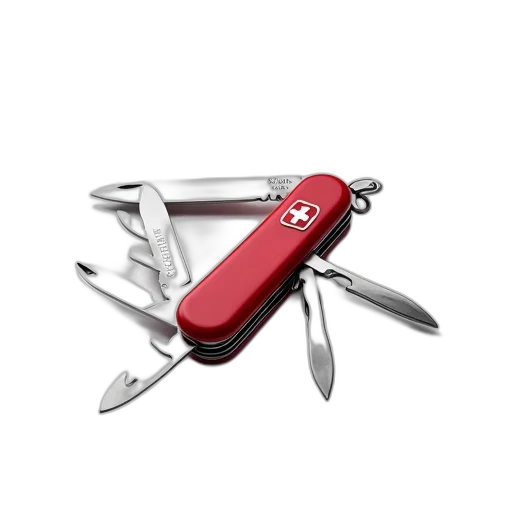staff, weapon, jewelry, red, swiss, army, knife, shiny transparent PNG cut-out