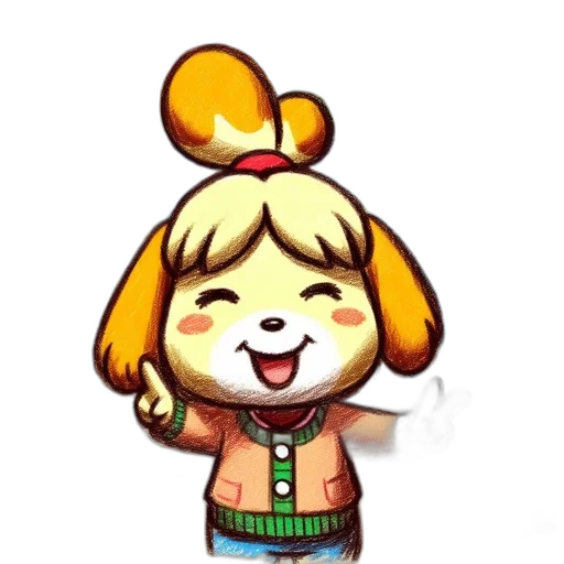 staff, animal, pixel art, concept art, cartoon, 3d render, golden, cheerful transparent PNG cut-out