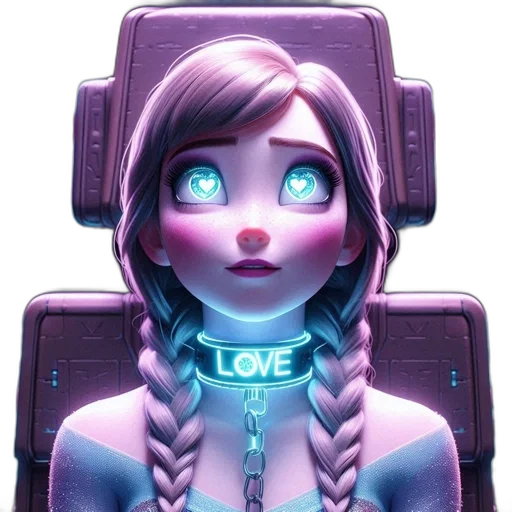 robot, face, jewelry, concept art, cyberpunk, comic book art, vaporwave, neon lights transparent PNG cut-out