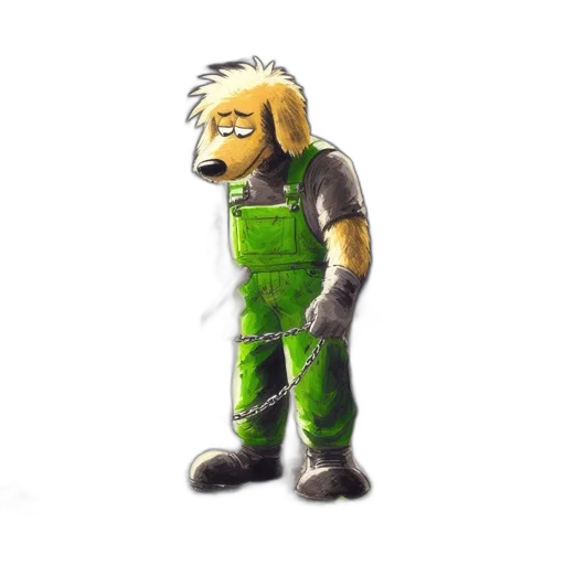 robot, staff, creature, jacket, concept art, pixel art, cartoon, 3d render transparent PNG cut-out