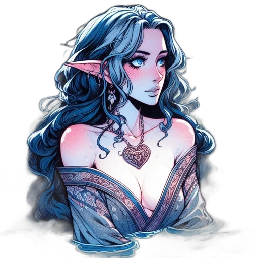 dragon, fantasy art, concept art, watercolor, pixel art, blue, pastel, female transparent PNG cut-out