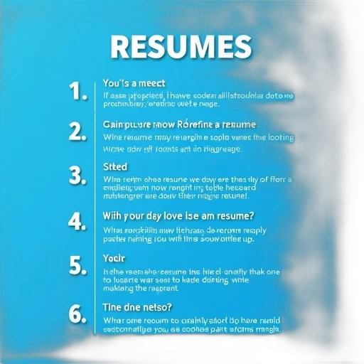 blue, background, white, text, reads, resumes, top, below transparent PNG cut-out