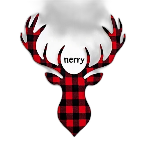 pixel art, fantasy art, buffalo, checkered, reindeer, head, shown, merry transparent PNG cut-out