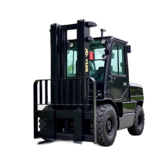 weapon, black, forklift, brand, name, crown, side, parked transparent PNG cut-out