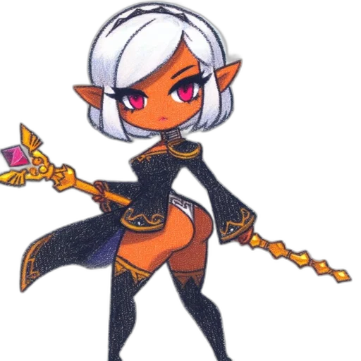 staff, weapon, sword, pixel art, concept art, fantasy art, cartoon, dark transparent PNG cut-out