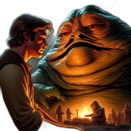 face, mask, concept art, comic book art, photorealistic, fire, han, solo transparent PNG cut-out