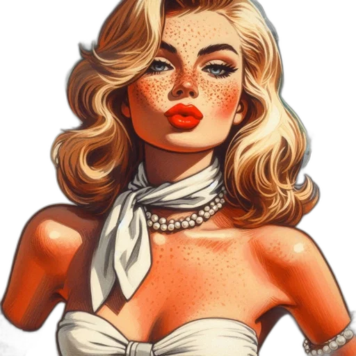 jewelry, dress, face, comic book art, cartoon, photorealistic, concept art, woman transparent PNG cut-out