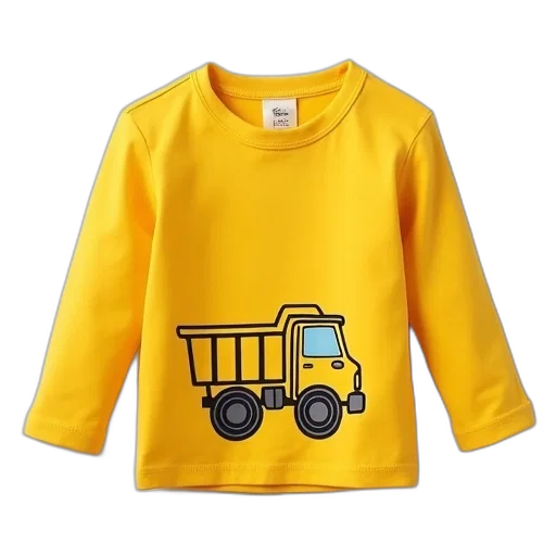 yellow, truck, long, sleeve transparent PNG cut-out