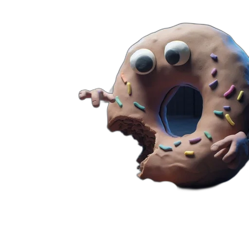 food, creature, mask, animal, 3d render, concept art, humorous, nighttime transparent PNG cut-out