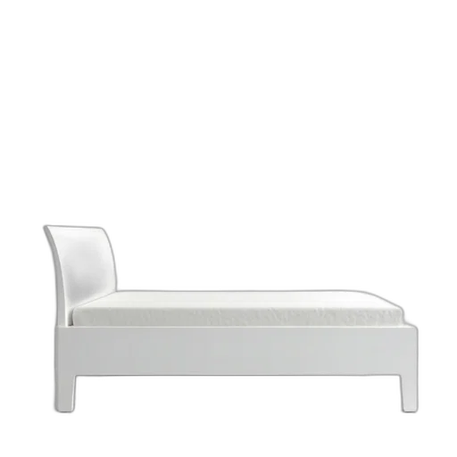 furniture, 3d render, photorealistic, monochrome, white, minimalist, bed, simple transparent PNG cut-out