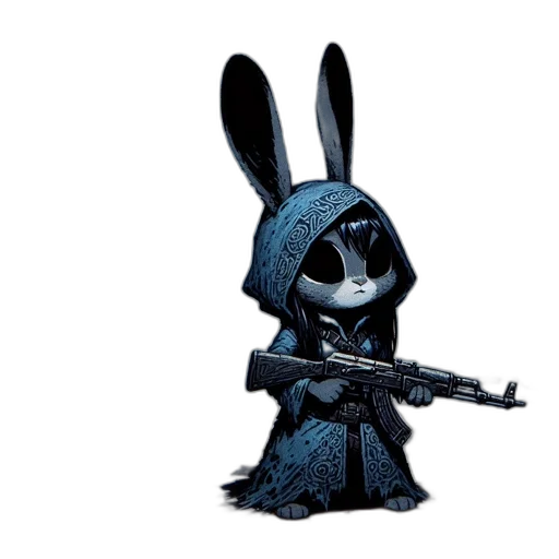 weapon, animal, sword, concept art, pixel art, cartoon, 3d render, blue transparent PNG cut-out