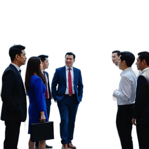 staff, group, people, gathered, around, water, filtration, system transparent PNG cut-out