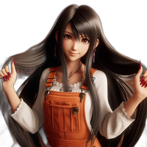 staff, fantasy art, photorealistic, concept art, anime, animated, woman, long transparent PNG cut-out