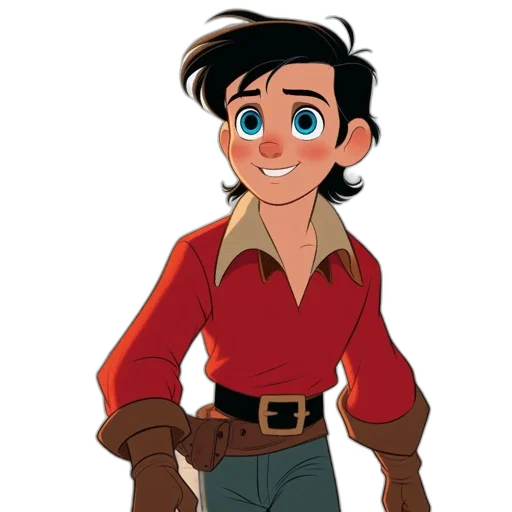 jacket, face, staff, cartoon, concept art, comic book art, 3d render, red transparent PNG cut-out