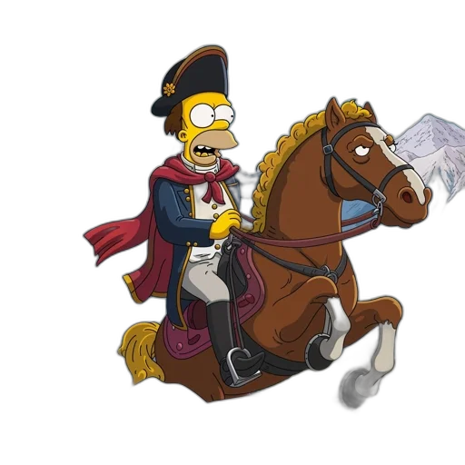 cartoon, concept art, pixel art, fantasy art, homer, simpson, portrayed, 18th-century transparent PNG cut-out