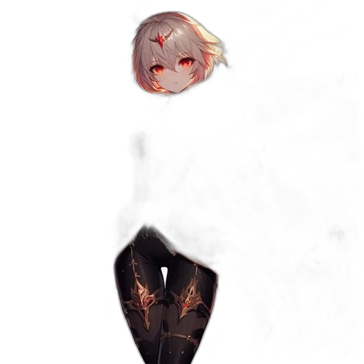 creature, mask, staff, dress, concept art, anime, watercolor, pixel art transparent PNG cut-out