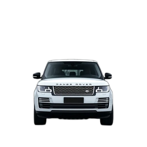 car, white, range, rover, parked, paved, road, cloudy transparent PNG cut-out