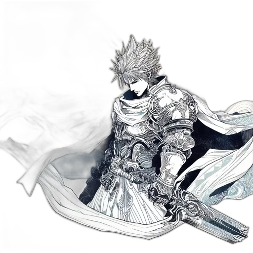 sword, weapon, mask, dragon, concept art, fantasy art, comic book art, anime transparent PNG cut-out