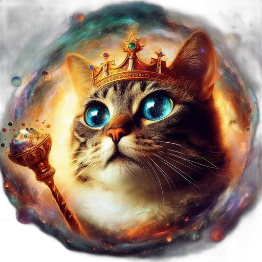 crown, staff, animal, jewelry, fantasy art, photorealistic, concept art, oil painting transparent PNG cut-out