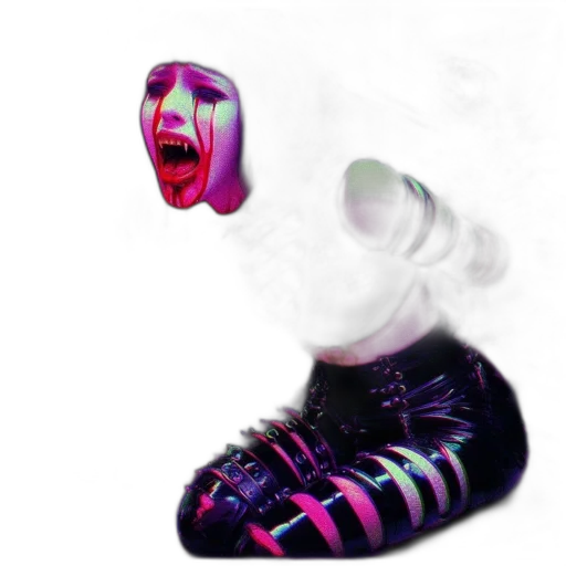 shoes, mask, creature, face, vaporwave, concept art, cyberpunk, 3d render transparent PNG cut-out