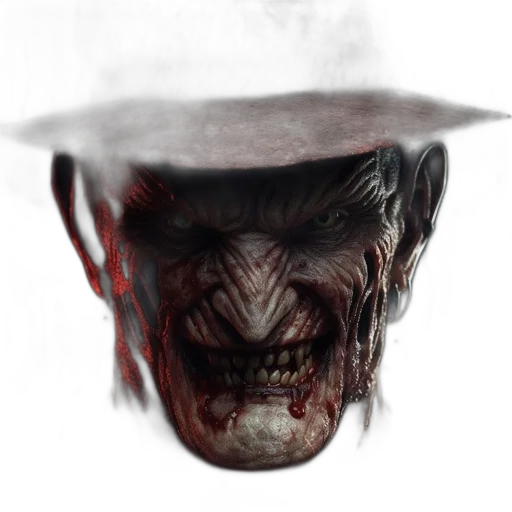 face, hat, mask, creature, concept art, photorealistic, fantasy art, comic book art transparent PNG cut-out