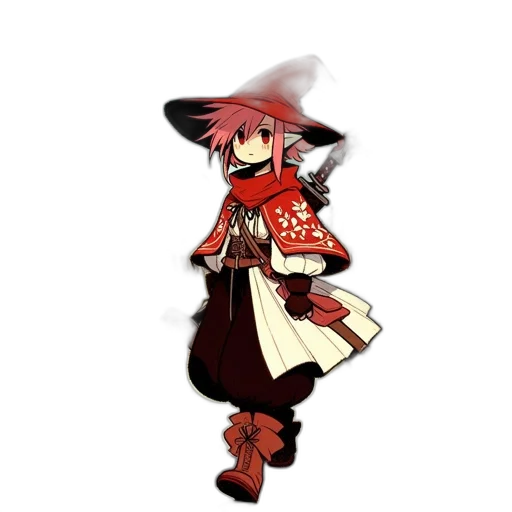 staff, weapon, hat, sword, pixel art, concept art, fantasy art, anime transparent PNG cut-out
