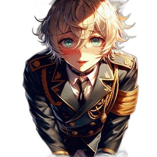 staff, crown, jacket, weapon, anime, watercolor, pixel art, cartoon transparent PNG cut-out