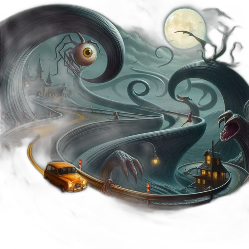 concept art, fantasy art, comic book art, photorealistic, underwater, fog, outer space, night transparent PNG cut-out