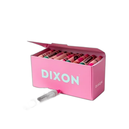 pink, box, dixon, brand, crayons, displayed, few, lying transparent PNG cut-out