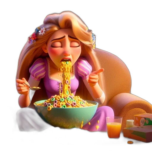 food, 3d render, concept art, cartoon, pixel art, animated, character, seemingly transparent PNG cut-out
