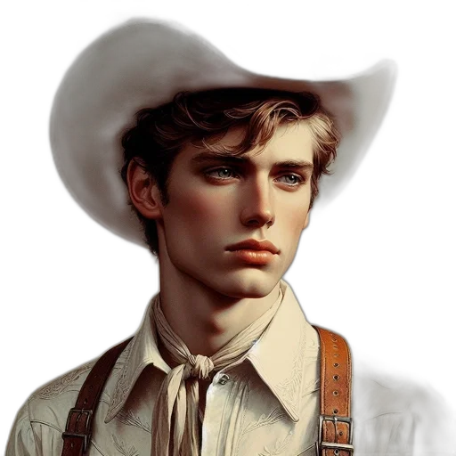 hat, face, jacket, staff, photorealistic, concept art, oil painting, fantasy art transparent PNG cut-out