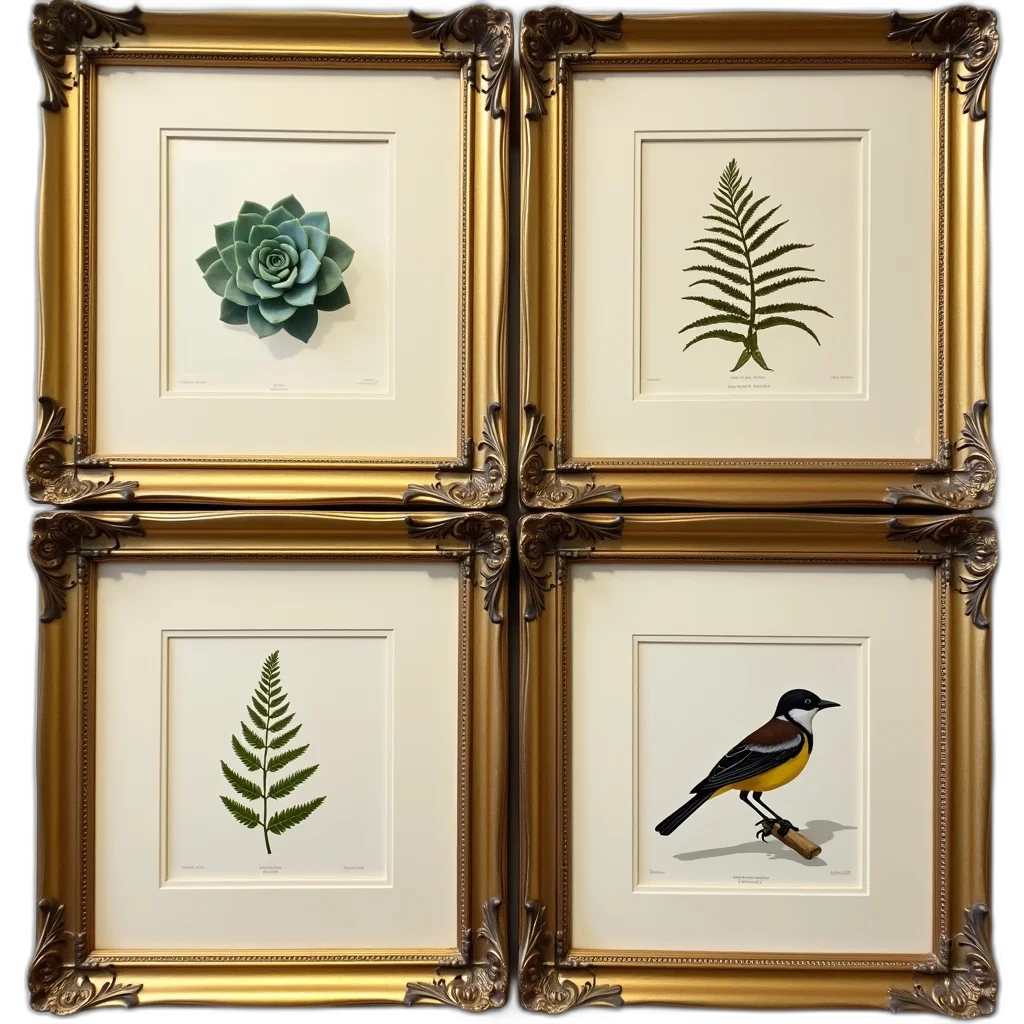 jewelry, photorealistic, oil painting, forest, earth tones, golden, green, collection transparent PNG cut-out