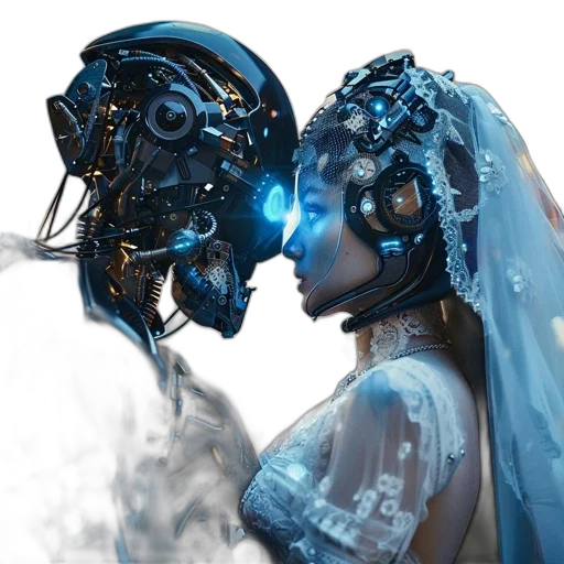 robot, mask, face, cyberpunk, concept art, fantasy art, photorealistic, outer space transparent PNG cut-out