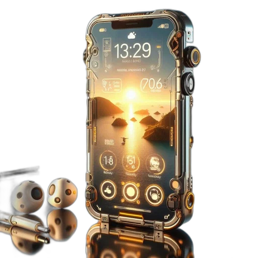 jewelry, robot, weapon, cyberpunk, 3d render, futuristic, smartphone, transparent transparent PNG cut-out