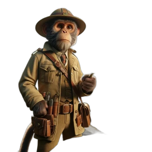 staff, hat, weapon, animal, concept art, 3d render, photorealistic, fantasy art transparent PNG cut-out