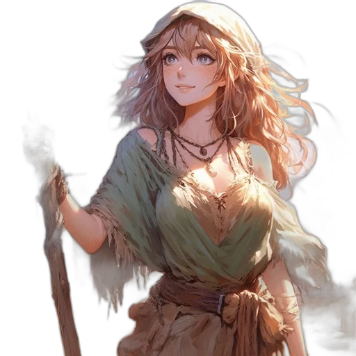 staff, dress, sword, dragon, fantasy art, concept art, anime, watercolor transparent PNG cut-out